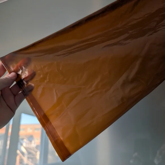 Stunning Retro Dorothy Perkins Pakamac Semi-transparent Brown Hooded Rain Jacket - Picture 5 of 16